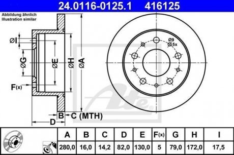 Тормозной диск ATE 24.0116-0125.1 (фото 1)