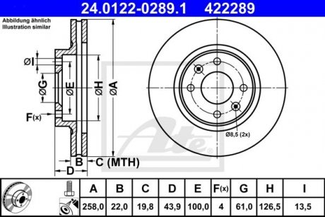 Тормозной диск ATE 24.0122-0289.1 (фото 1)