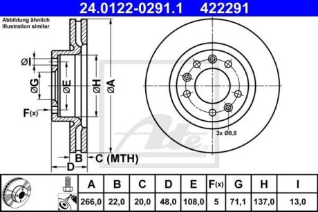 Гальмівний диск ATE 24.0122-0291.1