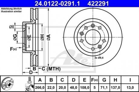 Тормозной диск ATE 24.0122-0291.1 (фото 1)