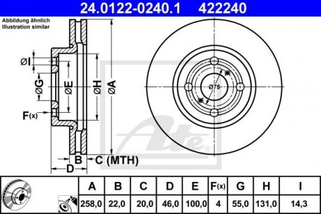 Тормозной диск ATE 24.0122-0240.1 (фото 1)