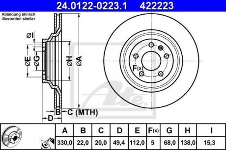 Гальмівний диск ATE 24.0122-0223.1
