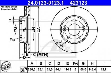 Гальмівний диск ATE 24.0123-0123.1 (фото 1)