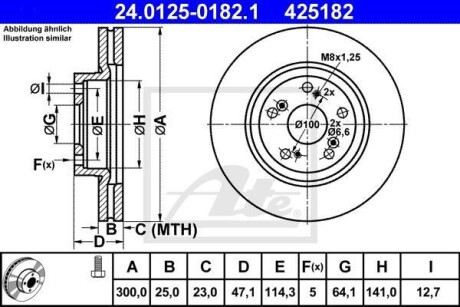 Гальмівний диск ATE 24.0125-0182.1