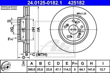 Тормозной диск ATE 24.0125-0182.1 (фото 1)