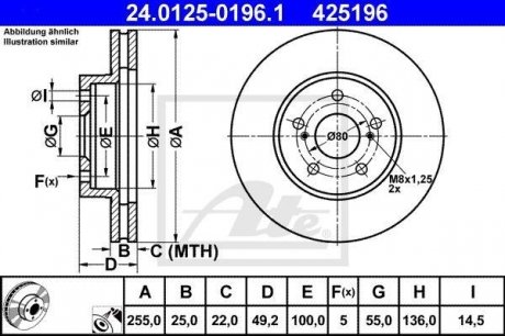 Тормозной диск ATE 24.0125-0196.1