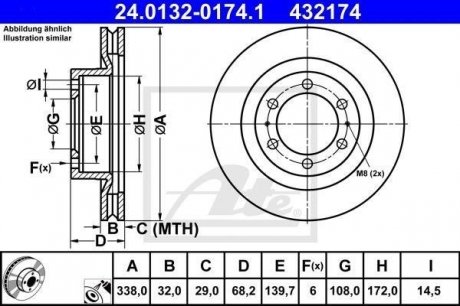 Тормозной диск ATE 24.0132-0174.1 (фото 1)