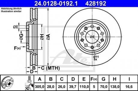 Гальмівний диск ATE 24.0128-0192.1 (фото 1)