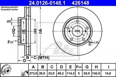 Тормозной диск ATE 24.0126-0148.1 (фото 1)