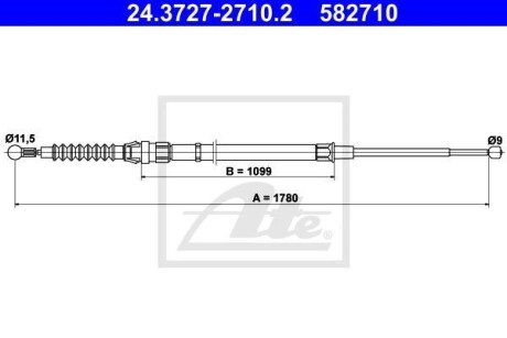 Тросы тормозов ATE 24.3727-2710.2