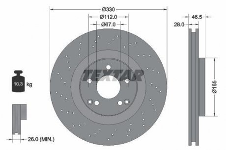 Гальмівний диск (TMD) TEXTAR 92119805