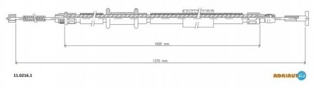 FIAT Трос ручного тормоза задн. прав. Brava, Bravo 1,4 (бараб) 95- ADRIAUTO 11.0216.1