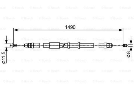 Трос остановочных тормозов 1 987 482 553 BOSCH 1987482553