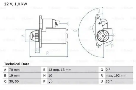 Стартер 12В 1кВт NISSAN/RENAULT Qashqai/Tiida/X-Trail/Clio \'\'1,8-2,0 \'\'07>> BOSCH 0986025690