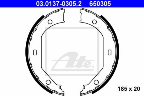 Колодки ручного тормоза ATE 03013703052