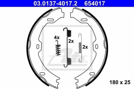 Колодки ручного тормоза ATE 03013740172