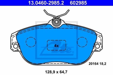 Гальмівні колодки, дискові 13.0460-2985.2 ATE 13046029852