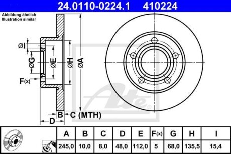 Гальмівний диск 24.0110-0224.1 ATE 24011002241