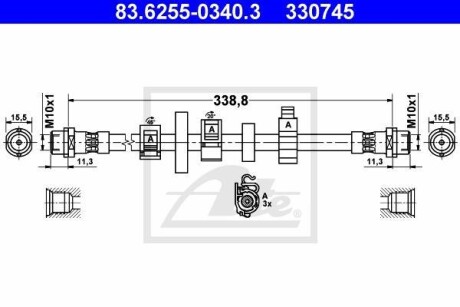 Гальмівний шланг 83.6255-0340.3 ATE 83625503403