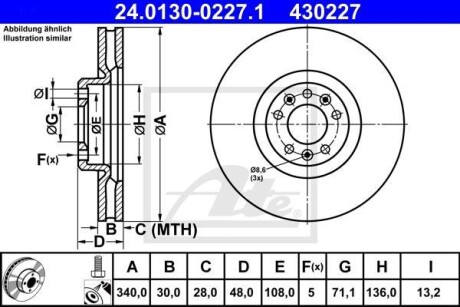 Гальмівний диск ATE 24.0130-0227.1