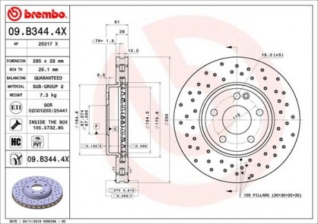 Тормозные диски BREMBO 09.B344.4X