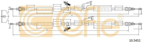 Трос ручного тормоза зад. Ford Kuga 08- Л.=Пр. (1940/1803+1850/1715) COFLE 10.5452