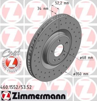 Диск гальмівний SPORT Z правий ZIMMERMANN 460.1553.52