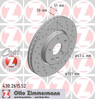 Диск гальмівний SPORT Z ZIMMERMANN 430.2615.52 (фото 1)