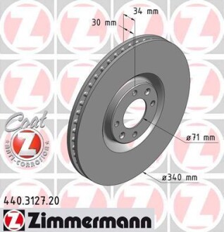 Диск тормозной ZIMMERMANN 440.3127.20 (фото 1)