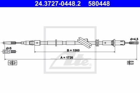 Трос зупиночних гальм 24.3727-0448.2 ATE 24372704482