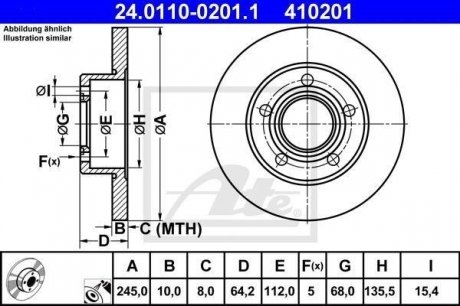 Тормозной диск 24.0110-0201.1 ATE 24011002011