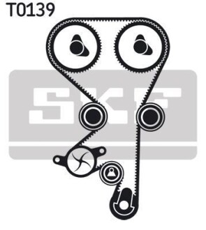 Комплект ГРМ, пас+ролик+помпа SKF VKMC 05142