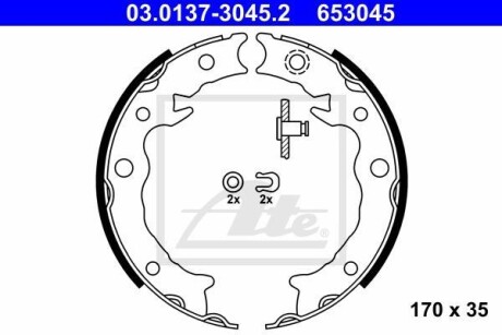 Тормозные колодки, барабанные ATE 03.0137-3045.2