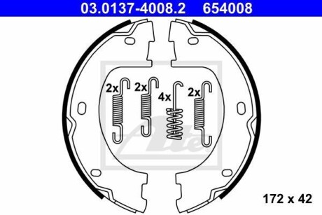 Колодки ручного тормоза ATE 03.0137-4008.2