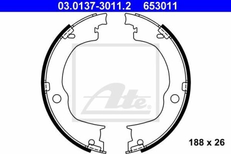 Тормозные колодки, барабанные ATE 03.0137-3011.2