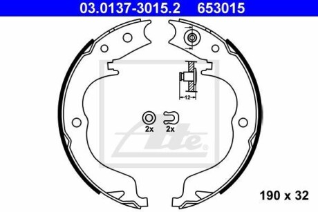 Тормозные колодки, барабанные ATE 03.0137-3015.2