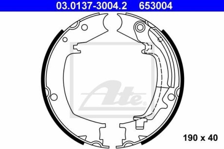 Тормозные колодки, барабанные ATE 03.0137-3004.2