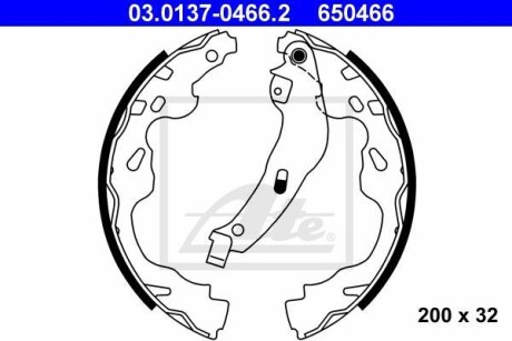 Тормозные колодки, барабанные ATE 03.0137-0466.2