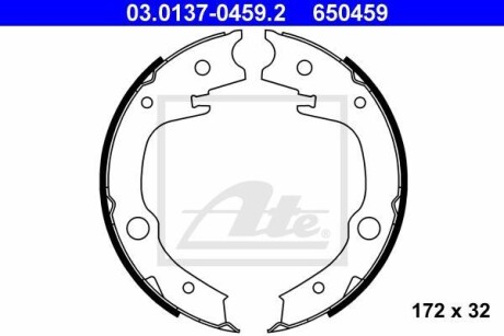 Тормозные колодки, барабанные ATE 03.0137-0459.2