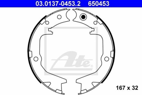 Тормозные колодки, барабанные ATE 03.0137-0453.2