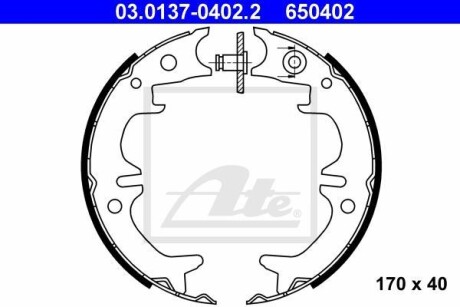 Тормозные колодки, барабанные ATE 03.0137-0402.2