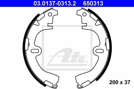 Тормозные колодки, барабанные ATE 03.0137-0313.2