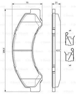 Тормозные колодки, дисковые. BOSCH 0 986 494 677