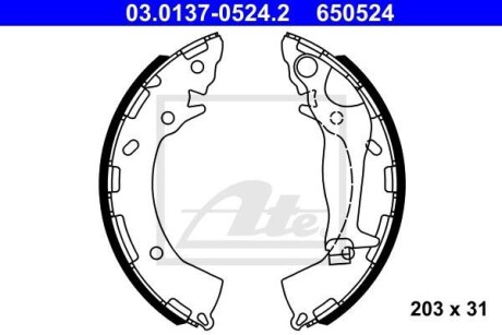 Тормозные колодки, барабанные ATE 03.0137-0524.2