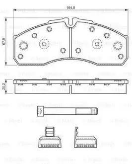 Тормозные колодки, дисковые. BOSCH 0 986 494 548 (фото 1)