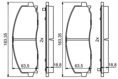 Колодки тормозные (передние) Jeep Wrangler 2.0/2.2 17- BOSCH 0 986 494 769