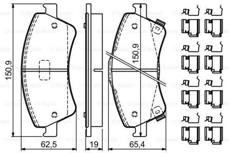 Тормозные колодки, дисковые. BOSCH 0 986 494 932