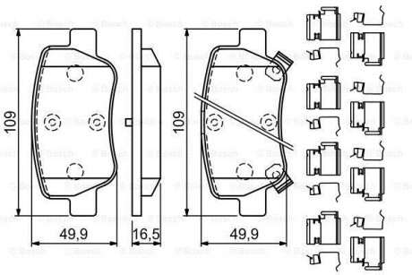 Тормозные колодки, дисковые. BOSCH 0 986 494 933