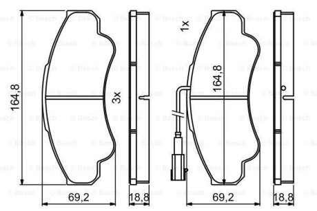 Гальмівні колодки, дискові BOSCH 0 986 494 850