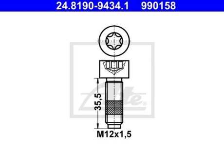 Болти кріплення гальм. дисків ATE 24.8190-9434.1